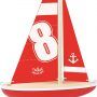 RED SAILING BOAT - BARCO ROJO VILAC - juguetes de madera